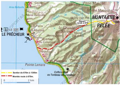 Sentier pédestre n° 19 - montagne Pelée par Grande Savane.